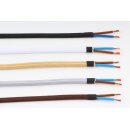 Textilkabel schwarz 2-adrig 2×0,75 mm² Flachleitung H03VVH2-F – Meterware