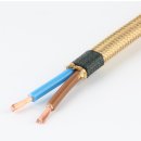 Textilkabel gold 2-adrig 2x0,75mm² Flachleitung