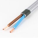 Textilkabel silber 2-adrig 2×0,75 mm²...