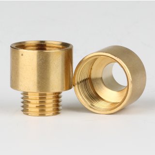 M10x1 AG auf M13x1 IG Reduzier-Nippel Kopfstück Gewinde-Adapter 15x16mm Messing roh