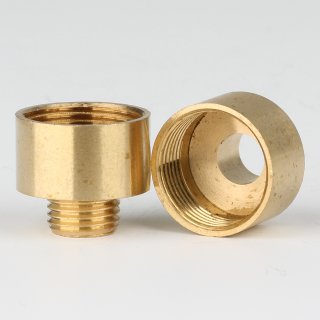 M10x1 AG auf M16x1 IG Reduzier-Nippel Kopfstück Gewinde-Adapter 18x16mm Messing roh