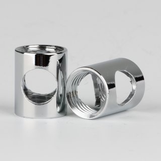 M10x1 Auslass-Muffe Gewinde-Adapter 12x15mm Messing verchromt 2 Auslässe