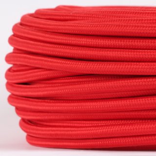 Textilkabel Rot 3-adrig 3x0,75 Schlauchleitung 3G 0,75 H03VV-F textilummantelt