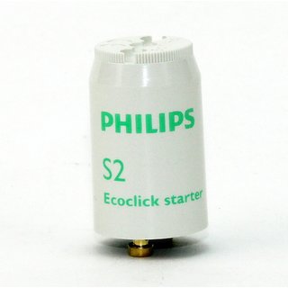 Philips S2 Ecoclick Starter f&uuml;r Leuchtstofflampen 4-22W 220-240V mit Tandembetrieb