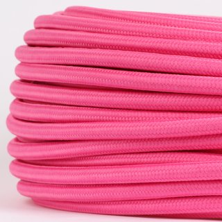 Textilkabel Stoffkabel pink 3-adrig 3x0,75 Gummischlauchleitung 3G 0,75 H03VV-F textilummantelt