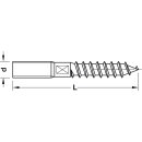 M4 Stockschraube Länge 40mm Stahl verzinkt gewalztes Gewinde ohne Antrieb