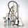 E27 Lampen Kettenpendel verchromt 1m lang mit Metall Baldachin Tulpenform