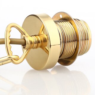 E27 Lampen Kettenpendel messing poliert 1m lang mit Metall Baldachin