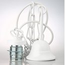 E27 Lampen Kettenpendel weiß 1m lang mit Metall Baldachin Tulpenform