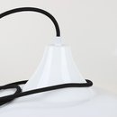 Vintage Lampenschirm Metall weiß 13x37,5mm Textilkabel mit E27 Fassung