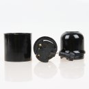 E27 Lampen-Fassung Bakelit schwarz mit Drehschalter, Glattmantel und M10x1 Gewindeaufnahme