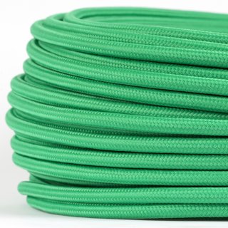 Textilkabel Stoffkabel grün 3-adrig 3x0,75 Gummischlauchleitung 3G 0,75 H03VV-F textilummantelt