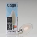 Sigor E14 LED Filament Kerzenlampe matt 4,5W = (40W)...