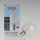 Sigor E14 LED Filament Tropfenlampe matt 2,5W = (25W) 250lm warmweiß dimmbar