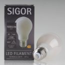 Sigor LED Filament Leuchtmittel 220-240V/9W=(75W) AGL-Form opal E27 Sockel warmweiß dimmbar