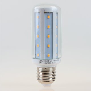 E27 LED Leuchtmittel Röhren-Lampe klar 8W 3000K 700lm warmweiß GreenLED