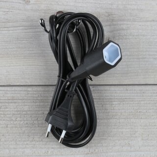 SM-PC® Euro Verlängerungskabel 2 M Schwarz – Mit Kindersicherung, Stecker Auf Kupplung (Typ C)