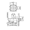 Mini Taster Print Platinentaster 1xEIN 12x12mm liegend 7,3mm mit Knebel