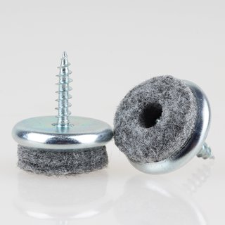 Filzgleiter 20 mm Metall mit Schraube für Holzstühle