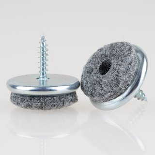 Filzgleiter 24 mm Metall mit Schraube für Holzstühle