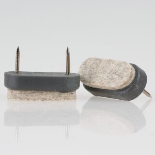 Filzgleiter grau 38x18mm mit Nagel zum Einschlagen