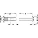 Häfele M6 Verbindungsschraube Metall vernickelt für Holzdicke 32-42 mm