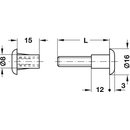 Häfele M6 Verbindungsschraube Stahl/Kunststoff weiß für Holzdicke 30-39 mm