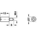 Häfele M4 Bodenträger für Holzböden zum Eindrehen in Spreizmuffe 5mm