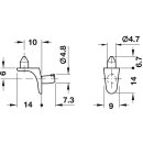 Häfele Bodenträger für Holzböden mit Steckzapfen und 2 Keilnasen für 5mm Bohrloch