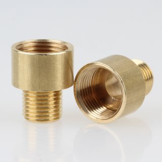 M10x1 AG auf M13x1 IG Reduzier-Nippel Kopfstück Gewinde-Adapter 15x18mm Messing roh