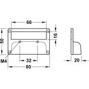 Häfele Möbelgriff Etikettengriff 80x50mm vernickelt Lochabstand 34mm