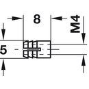 Häfele Spreizmuffe Innengewinde M4 für 5mm Bohrloch