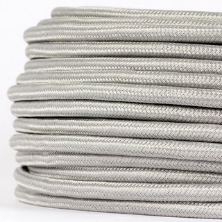 Textilkabel Stoffkabel silber 2-adrig 2x0,75...