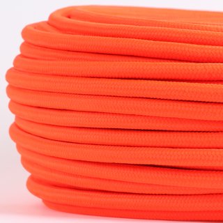 Textilkabel Stoffkabel neon orange 3-adrig 3x0,75 Gummischlauchleitung 3G 0,75 H03VV-F textilummantelt