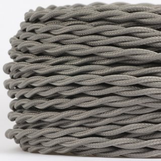 Textilkabel Stoffkabel grau 2-adrig 2x0,75 gedreht...