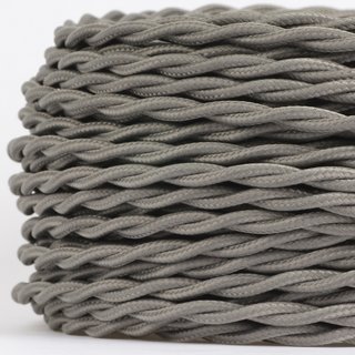 Textilkabel Stoffkabel grau 3-adrig 3x0,75 gedreht...