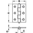 Häfele Scharnier gerollt 63x42mm verzinkt mit losem Stift