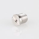 M8x1 T-Nippel Drahtseilhalter 9x10mm für Deckenhalter mit Befestigungsschlitz 2,0x1,2mm Messing vernickelt