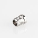 M8x1 T-Nippel Drahtseilhalter 9x10mm für Deckenhalter mit Befestigungsschlitz 2,0x1,2mm Messing vernickelt