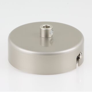 1-Loch Lampen-Baldachin Metall 78x25mm Nickel matt mit Zugentlaster für 1 Lampenpendel