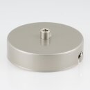 1-Loch Lampen-Baldachin Metall 100x25mm Nickel matt mit Zugentlaster für 1 Lampenpendel