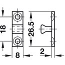 Häfele Ideal-Schnäpper Doppel-Kugelschnäpper Messing 43mm zum Schrauben