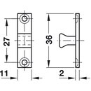 Häfele Ideal-Schnäpper Doppel-Kugelschnäpper Messing 60mm zum Schrauben