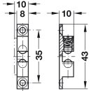 Häfele Ideal-Schnäpper Doppel-Kugelschnäpper Chrom 43mm zum Schrauben