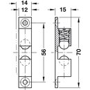 Häfele Ideal-Schnäpper Doppel-Kugelschnäpper Chrom 70mm zum Schrauben