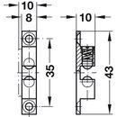 Häfele Ideal-Schnäpper Doppel-Kugelschnäpper Nickel matt 43mm zum Schrauben