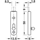 Häfele Möbelriegel Riegel gerade 50x13mm vernickelt