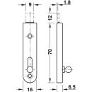 Häfele Möbelriegel Riegel gerade 72x16mm vernickelt