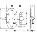 Häfele Möbelriegel Grendelriegel mit Federsicherung 85x45mm vernickelt