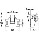 Häfele Rollenschnäpper zum Schrauben 33x18mm vernickelt